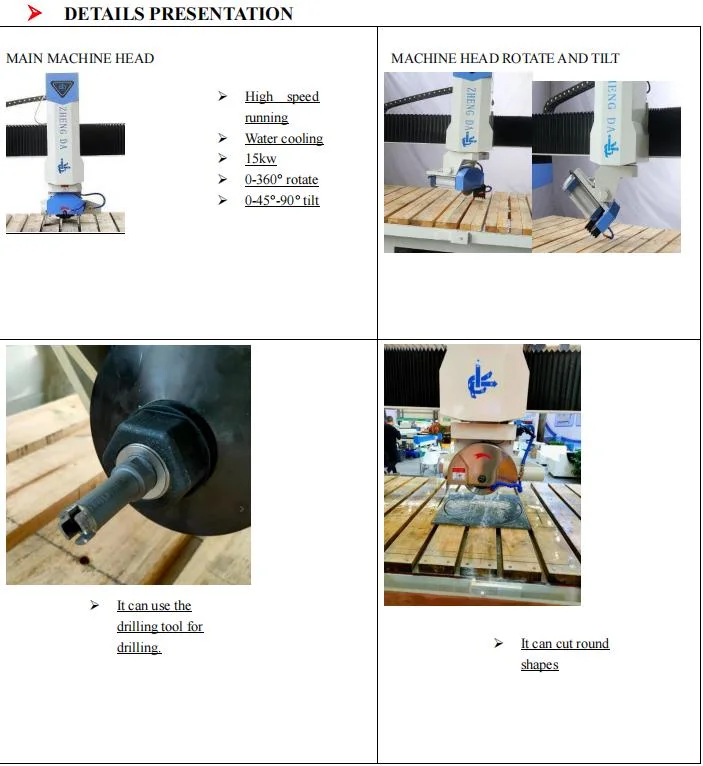 CNC Automatic 4 Axis /5 Axis Bridge Saw Stone Cutting Machine